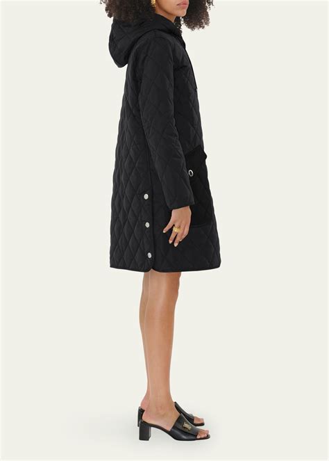 Burberry Roxby Quilted Top Coat with Hood 